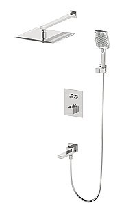 Душевая система с термостатом встраиваемая WONZON & WOGHAND, Брашированный никель (WW-88929003-BN) купить в интернет-магазине сантехники Sanbest