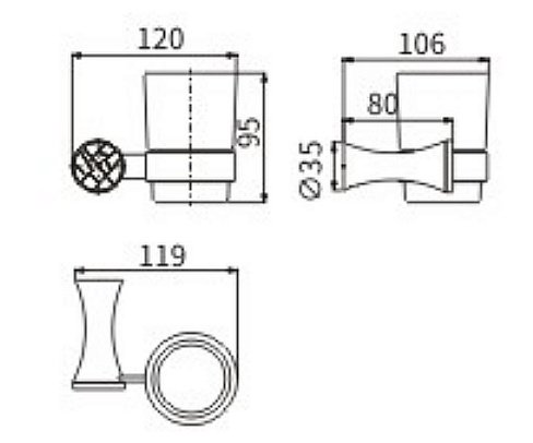 Стакан для зубных щеток CeramaLux Virginia 94302A хром купить в интернет-магазине сантехники Sanbest