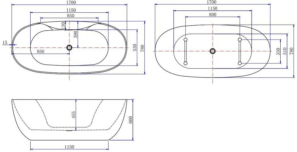 Акриловая ванна Aquanet Family Sweet 155778MW 170x78 Matt Finish купить в интернет-магазине Sanbest