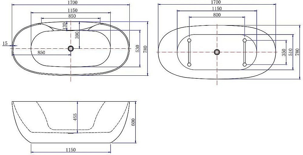 Акриловая ванна Aquanet Family Sweet 155778MW 170x78 Matt Finish купить в интернет-магазине Sanbest