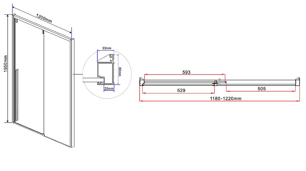 Душевая дверь Vincea Lugano VDS-1L120CLB-1 120 черный купить в интернет-магазине Sanbest