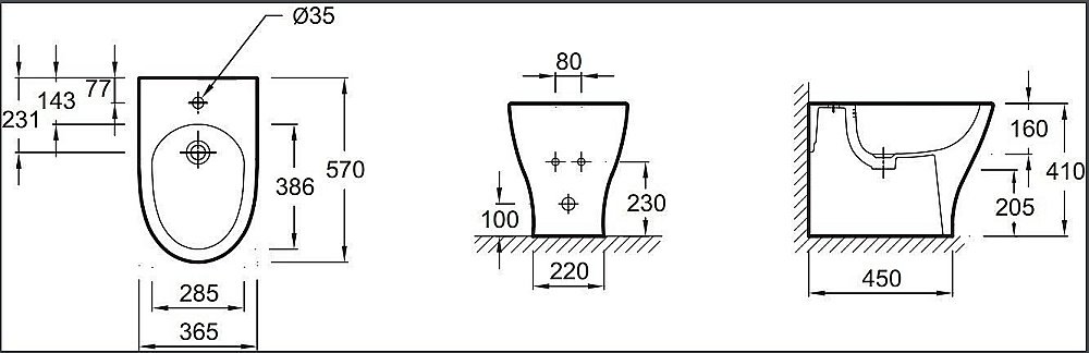 Биде напольное Jacob Delafon ODEON UP E4798-00 купить в интернет-магазине Sanbest