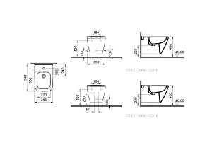 Биде подвесное Vitra INTEGRA SQUARE 7083B003-0288 купить в интернет-магазине Sanbest