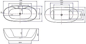 Акриловая ванна Aquanet Family Sweet 155778MW 170x78 Matt Finish купить в интернет-магазине Sanbest
