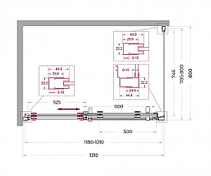 Душевой уголок BelBagno Marino 2-AH-1 120x80 стекло прозрачное/профиль оружейная сталь купить в интернет-магазине Sanbest