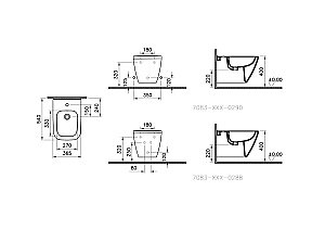 Биде подвесное Vitra INTEGRA SQUARE 7083B003-0288 купить в интернет-магазине Sanbest