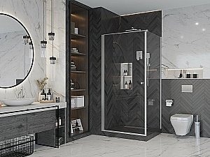 Душевой уголок Ambassador Elysium CX 111011109СX-80СX 80х80 стекло прозрачное/профиль хром купить в интернет-магазине Sanbest