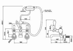 Смеситель для ванны Burlington Regent KER17-QT купить в интернет-магазине сантехники Sanbest