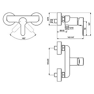 Смеситель для душа Ideal Standard Sesia BC207AA купить в интернет-магазине сантехники Sanbest