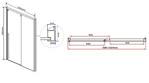 Душевая дверь Vincea Lugano VDS-1L120CLB-1 120 черный купить в интернет-магазине Sanbest