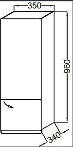 Пенал подвесной Jacob Delafon ODEON UP EB893 35 для ванной в интернет-магазине сантехники Sanbest