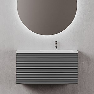 Тумба с раковиной Sancos Folk 100 FL100 Grey soft левая/правая для ванной в интернет-магазине Sanbest