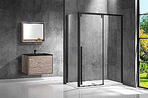 Душевой уголок Vincea Lugano VSR-1L1012CLB-1 120x100 стекло прозрачное/профиль черный купить в интернет-магазине Sanbest