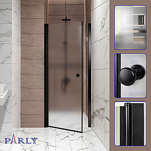 Душевая дверь Parly 70 DE70BF стекло матовое/профиль черный матовый купить в интернет-магазине Sanbest