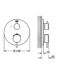 Смеситель для душа термостатический Grohe Atrio 24134003 хром купить в интернет-магазине сантехники Sanbest