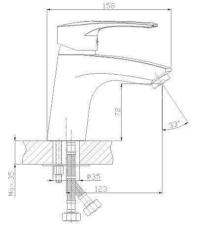 Смеситель для раковины Rossinka T T40-11 купить в интернет-магазине сантехники Sanbest