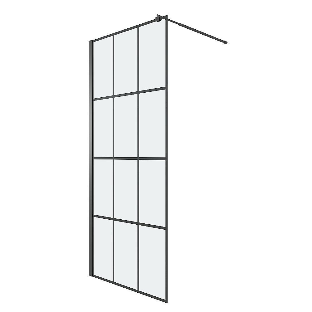 Душевая перегородка Niagara Eco 80 NG-552-80BLACK профиль черный/стекло клетка купить в интернет-магазине Sanbest