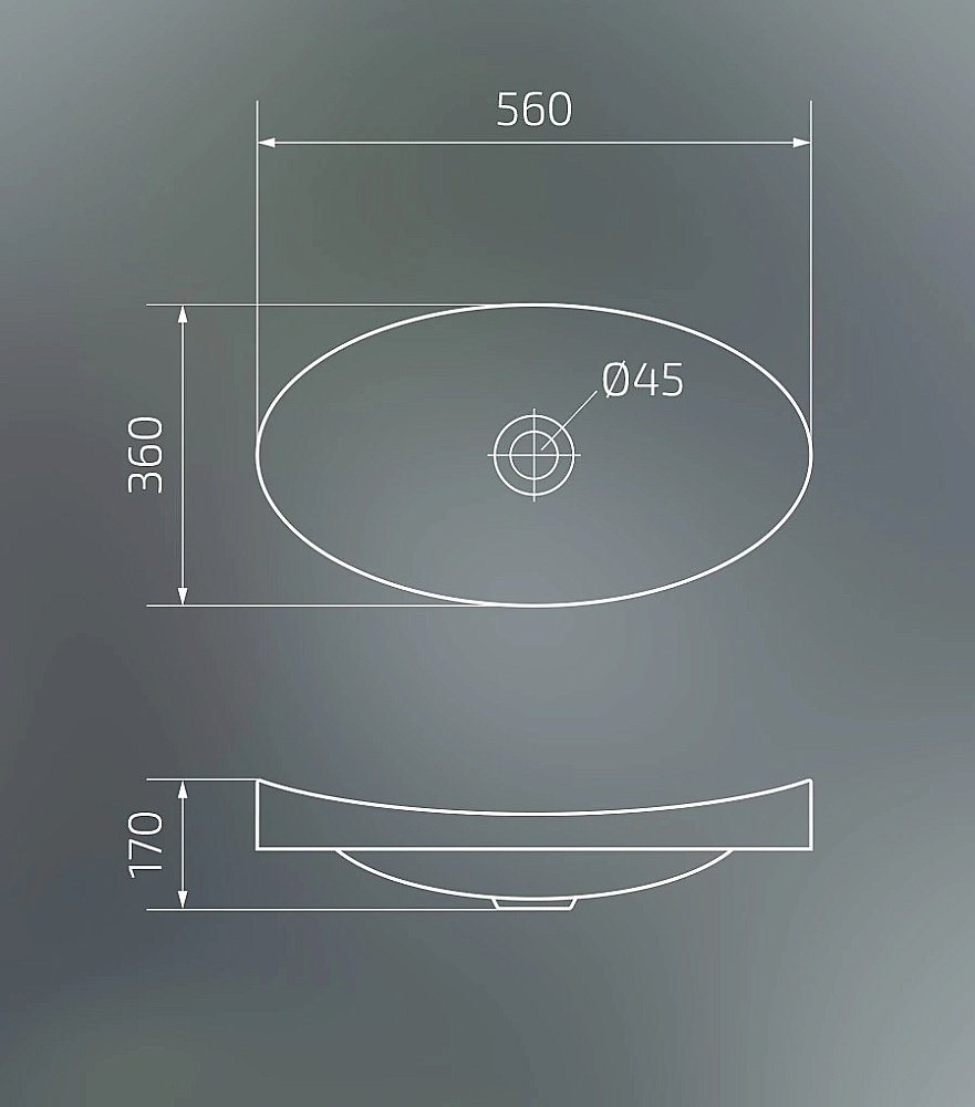 Раковина Gid Integrado 56 Bm7116 72201 черная матовая купить в интернет-магазине Sanbest