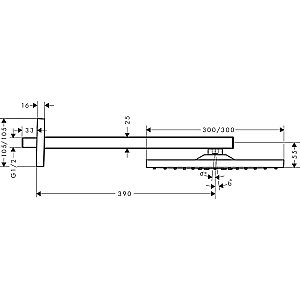 Верхний душ Hansgrohe Raindance E 26238340 хром темный матовый купить в интернет-магазине сантехники Sanbest