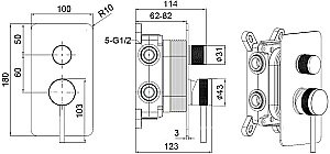 Смеситель для душа Allen Brau Priority 5.31A11-MG брашированный графит купить в интернет-магазине сантехники Sanbest