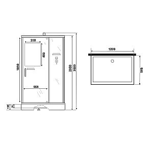 Душевая кабина Niagara Standart ST120/90/15Q/BK 120х90 стекло прозрачное/профиль белый купить в интернет-магазине Sanbest