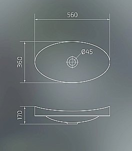 Раковина Gid Integrado 56 Bm7116 72201 черная матовая купить в интернет-магазине Sanbest