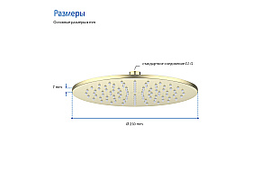 Верхний душ Aquatek AQ2077BG золото шлифованное купить в интернет-магазине сантехники Sanbest