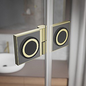 Душевая дверь Radaway Essenza 8 Brushed Gold DWJ 120 R стекло прозрачное/профиль брашированное золото купить в интернет-магазине Sanbest
