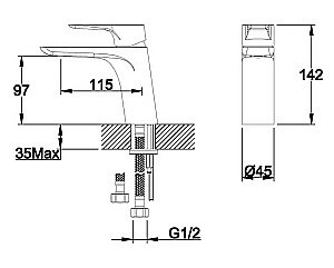 Смеситель для раковины Orans OLS-K1078 купить в интернет-магазине сантехники Sanbest