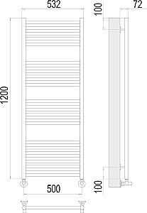 Полотенцесушитель водяной Terminus Аврора П22 500х1200 купить в интернет-магазине сантехники Sanbest