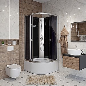 Душевая кабина Niagara Eco E80/40/TN/BK 80х80 купить в интернет-магазине Sanbest