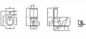 Унитаз напольный Jacob Delafon RODIN ETAB232-00/UJAB102-00 безободковый, с бачком, белый купить в интернет-магазине Sanbest