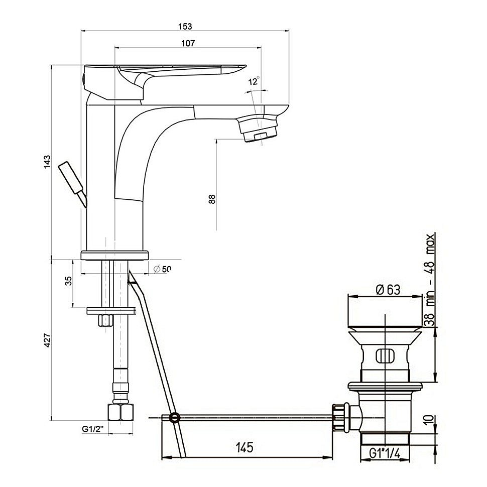 Смеситель для раковины PAINI Garda 76CR211 хром купить в интернет-магазине сантехники Sanbest