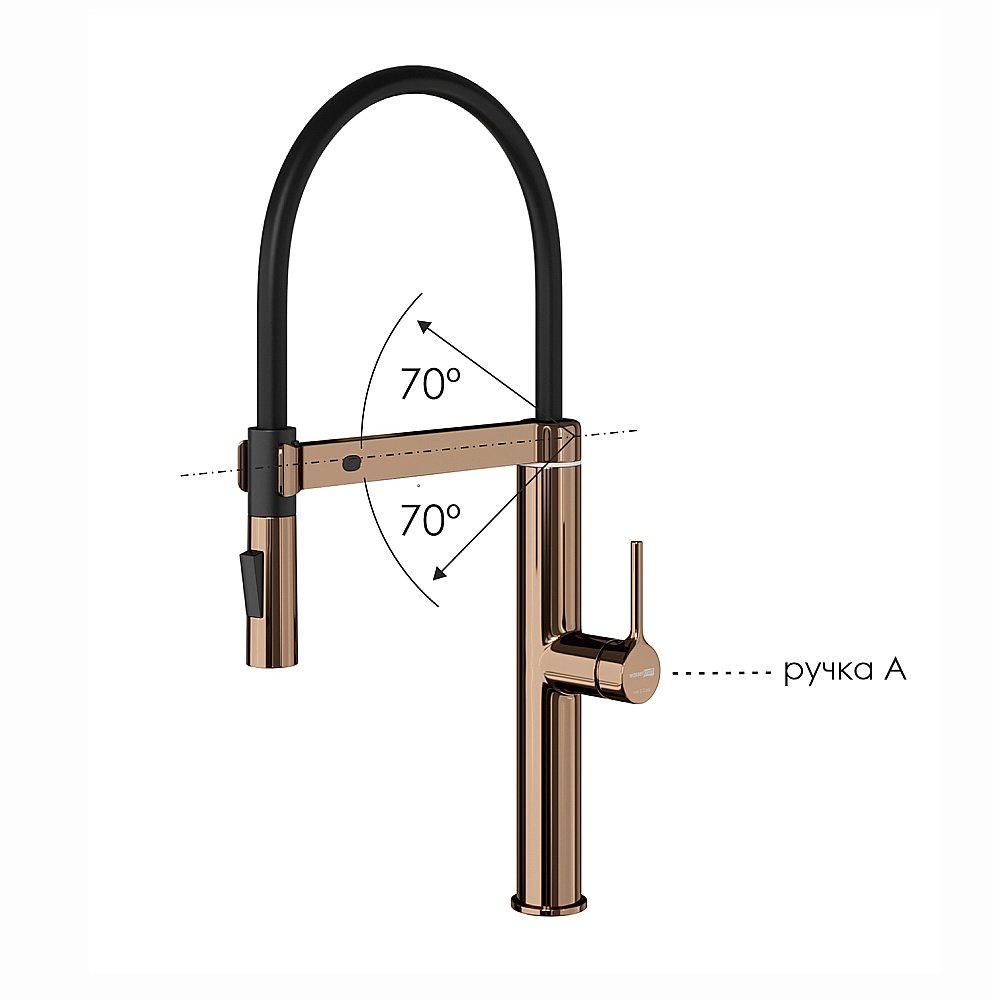 Смеситель для кухни WasserKraft A8897 сенсорный, розовое золото купить в интернет-магазине сантехники Sanbest