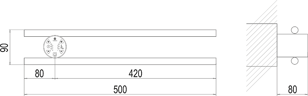 Полотенцесушитель электрический TERMINUS Электро П2 50х90 4670078537737 хром купить в интернет-магазине сантехники Sanbest