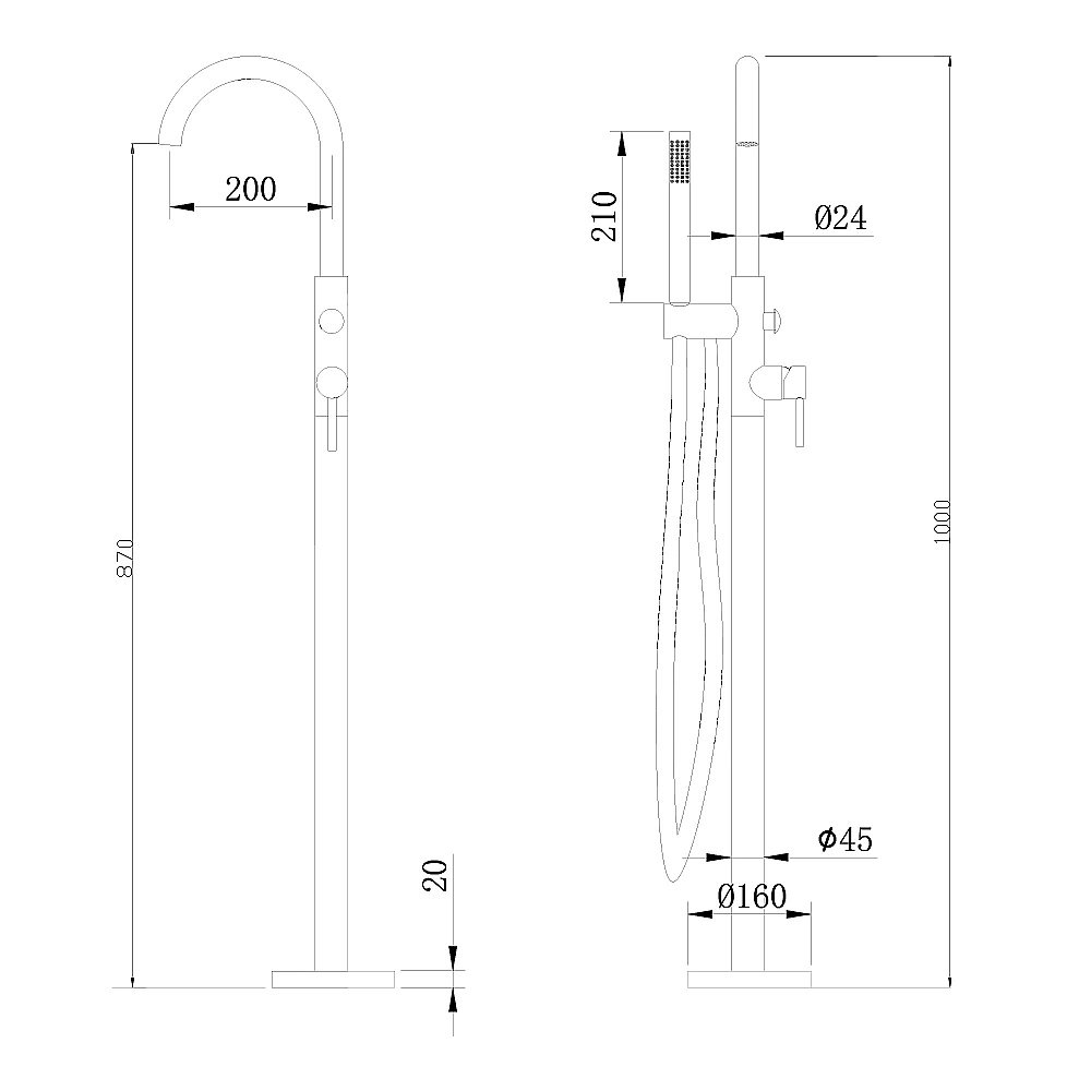 Смеситель для ванны ABBER Wasser Kreis AF8115BN черный матовый купить в интернет-магазине сантехники Sanbest