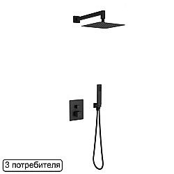 Душевая система Excellent Keria AREX.SET.2048BL черная матовая купить в интернет-магазине сантехники Sanbest