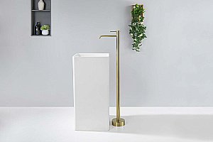 Смеситель для раковины Европа AQ1309BG золото шлифованное купить в интернет-магазине сантехники Sanbest