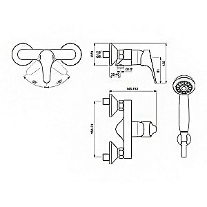 Смеситель для душа Vidima Next BA370AA купить в интернет-магазине сантехники Sanbest