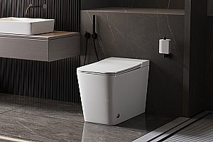 Унитаз приставной Abber RECHTECK AC1213P импульсный смыв, с крышкой микролифт, белый купить в интернет-магазине Sanbest