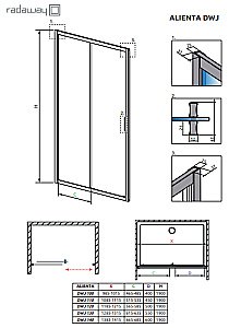 Душевая дверь Radaway Alienta Black DWJ 110 10260110-54-01 стекло прозрачное/профиль черный матовый купить в интернет-магазине Sanbest