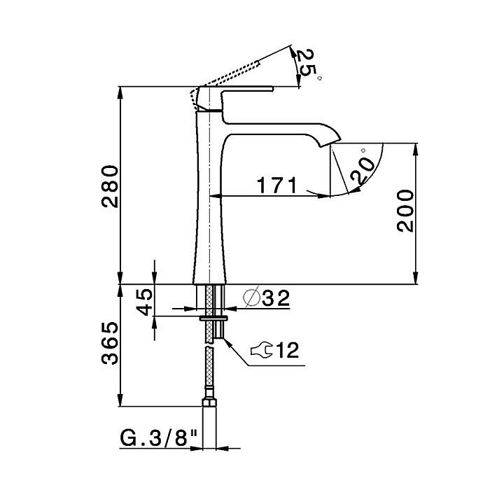 Смеситель для раковины Cisal CHERIE CH0035447C золото купить в интернет-магазине сантехники Sanbest