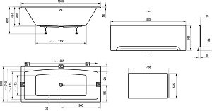 Ванна акриловая Ravak FORMY SLIM C891300000 180x80 купить в интернет-магазине Sanbest