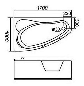Ванна акриловая Gemy Glass Panel G9046 II O 171х100 белая с гидромассажем купить в интернет-магазине Sanbest