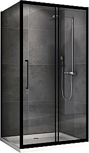 Душевой уголок ABBER Schwarzer Diamant 140х50 AG30140BH-S50B стекло прозрачное/профиль черный купить в интернет-магазине Sanbest