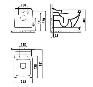 Унитаз подвесной с функцией биде CREAVIT Trend TP324-00 белый купить в интернет-магазине Sanbest