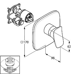 Смеситель для душа Kludi Ambienta 536550575 купить в интернет-магазине сантехники Sanbest