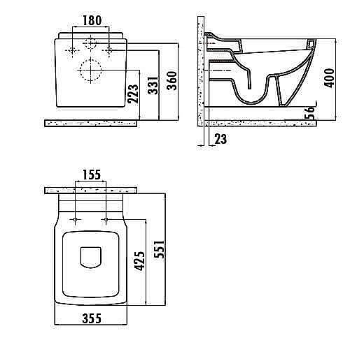 Унитаз подвесной с функцией биде CREAVIT Trend TP324-00 белый купить в интернет-магазине Sanbest