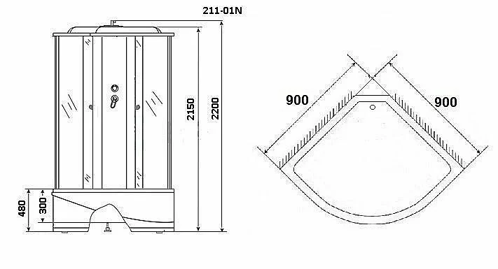Душевая кабина Niagara Ultra NG-211 90х90 купить в интернет-магазине Sanbest
