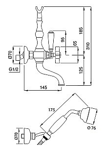 Смеситель для ванны Migliore Princeton ML.PRN-802 золото купить в интернет-магазине сантехники Sanbest
